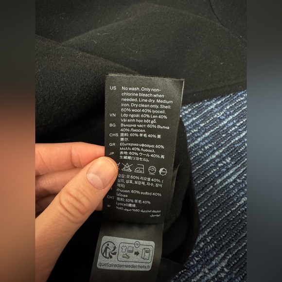 COS Black Cropped Button-Front Wool Jacket - Picture 7 of 7